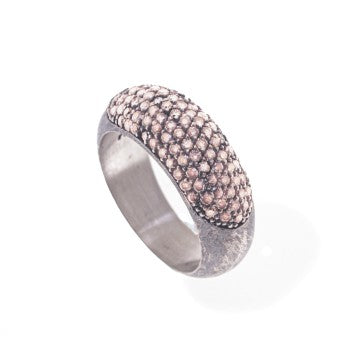 anillo pave coñac