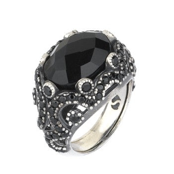 ANILLO SUNFIELD ART DECÓ NEGRO