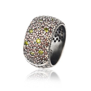 ANILLO SUNFIELD PAVE MARRON7VERDE