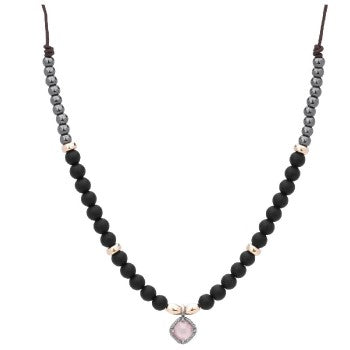 colgante raive macrame ojo de gato rosa