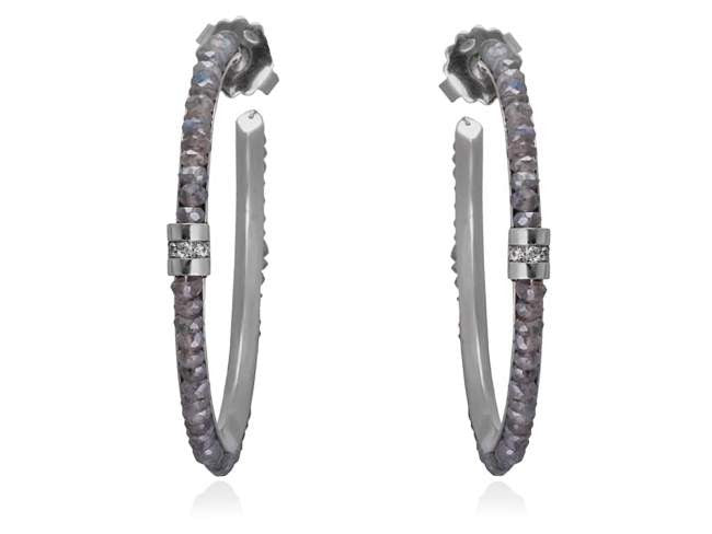 PENDIENTES ADA GRIS EN PLATA