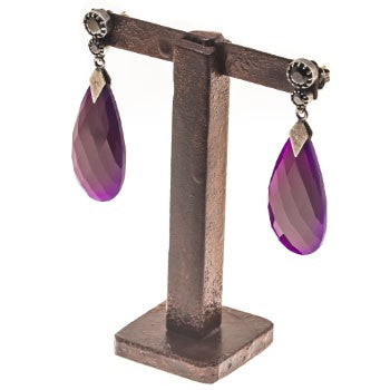 PENDIENTES CALCEDONIA MORADA