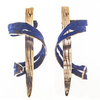 PENDIENTES CAMINOS BRONCE AZUL FILI PLAZA
