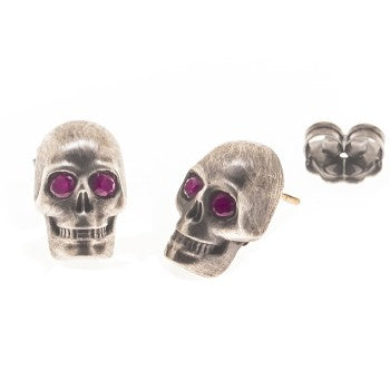 pendientes skull rosa