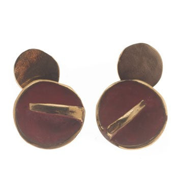 pendientes sol y luna rojos fili plaza