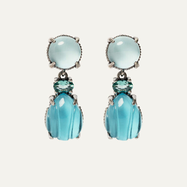 PENDIENTES SUNFIELD LAGRIMA AZUL