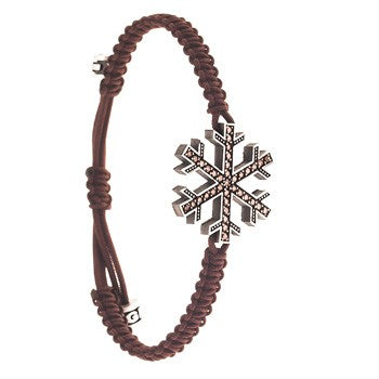 pulsera copo de nieve marron