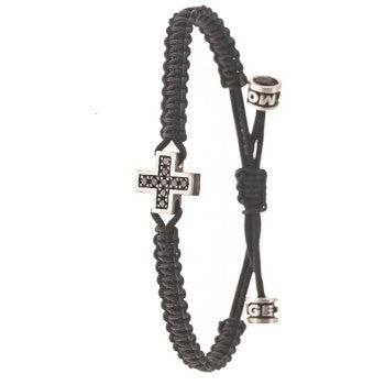 pulsera croix noir