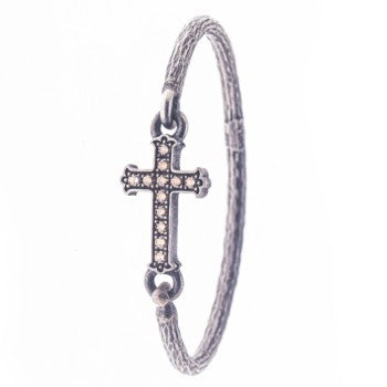 pulsera cross rigida coñac