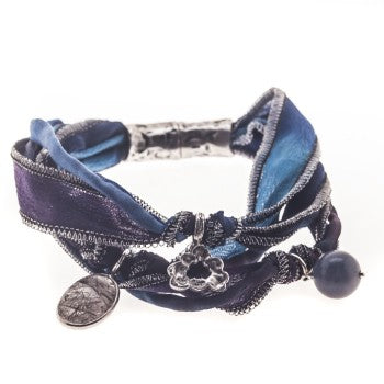 pulsera la bruixeta seda azul