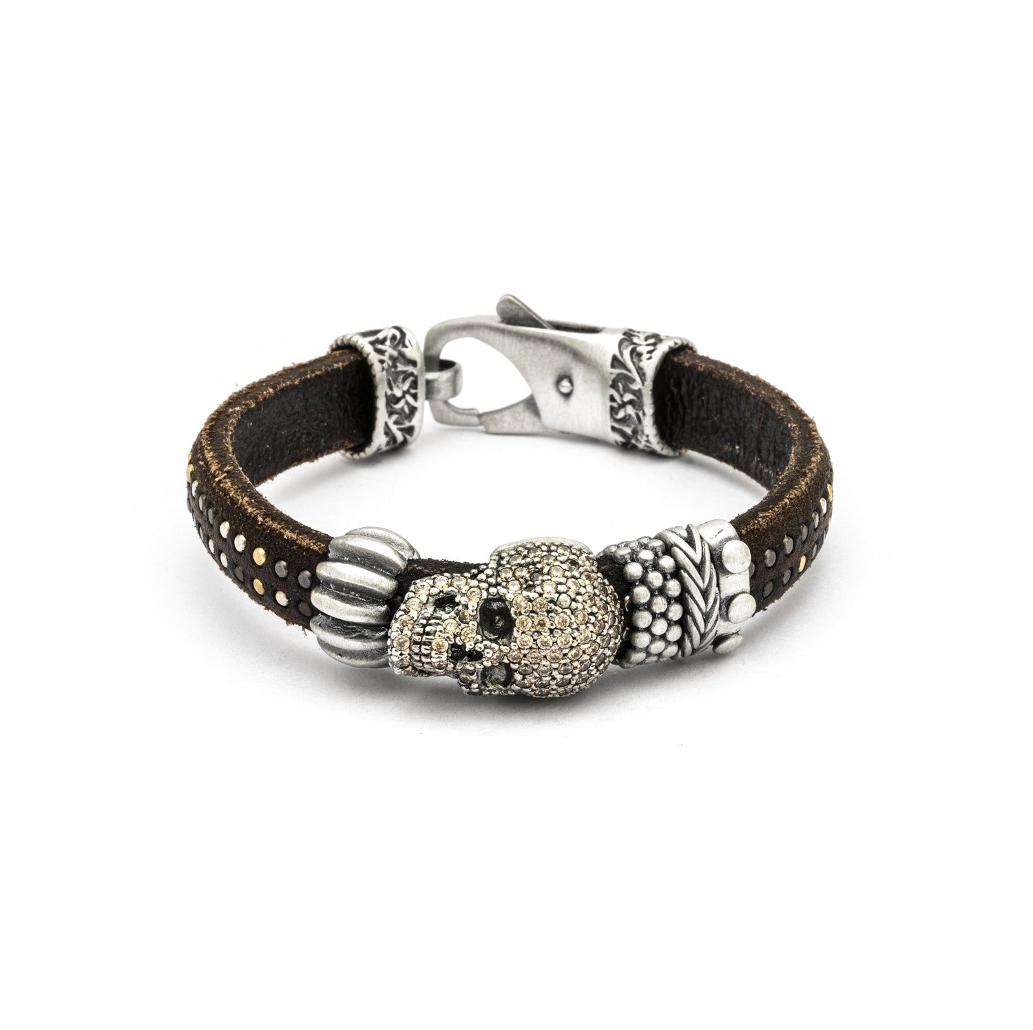 pulsera raive calavera tachas