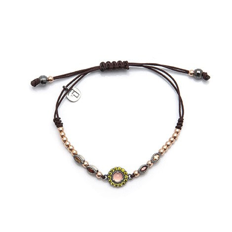 PULSERA RAIVE BOTTON CALCEDONIA ROSA