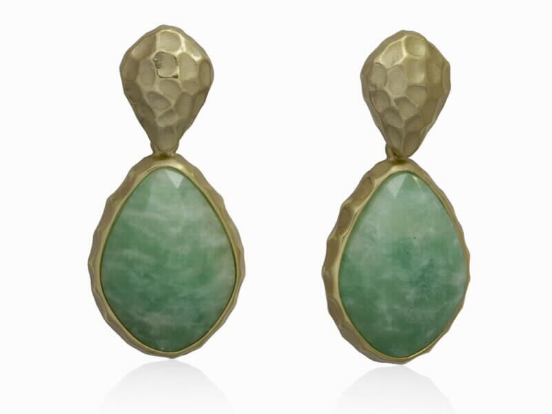 pendientes flat con amazonitas verdes