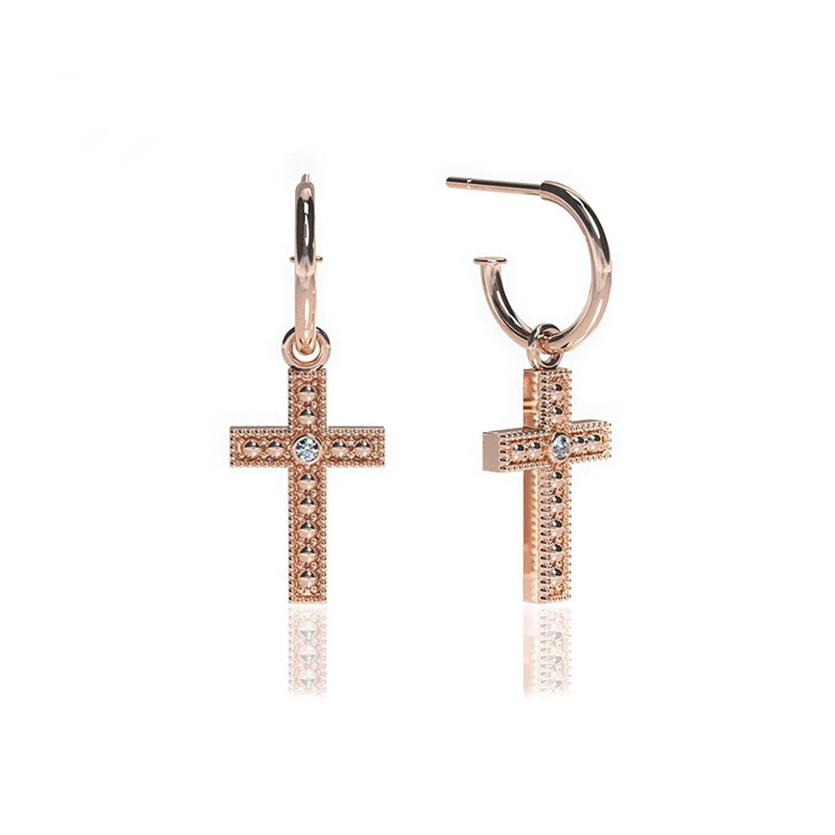 pendientes mon petit croix cerceau