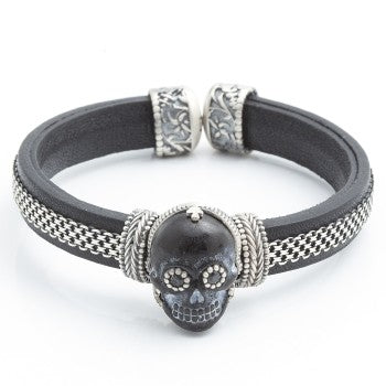 PULSERA RAIVE CUERO CALAVERA