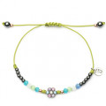 PULSERA ARIVE MACRAME FLOR PEQ VERDE