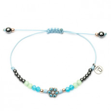 PULSERA RAIVE MACRAME FLOR PEQ AZUL