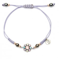 PULSERA RAIVE MACRAME FLOR MORADA