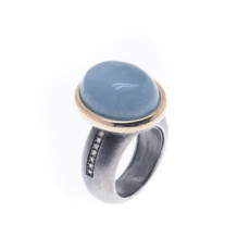 ANILLO AGUA MARINA MASIVA