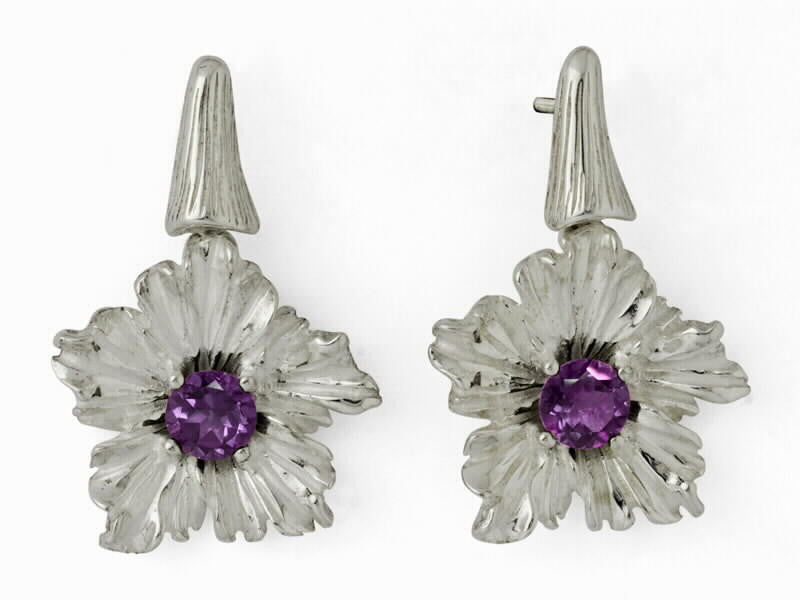 PENDIENTES FLOR AMATISTA