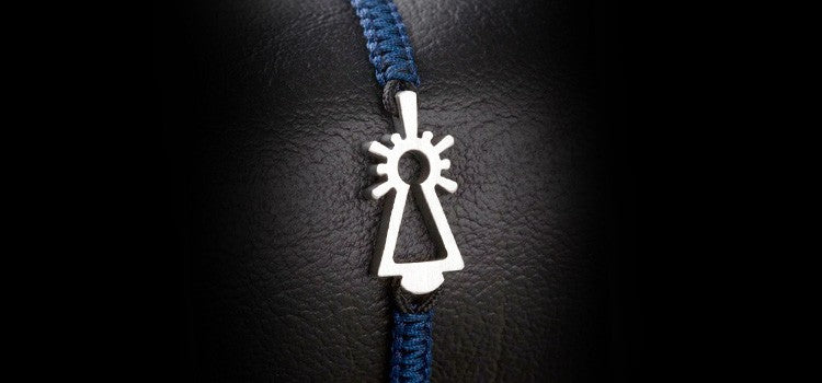 PULSERA VIRGEN NYLON MARINO