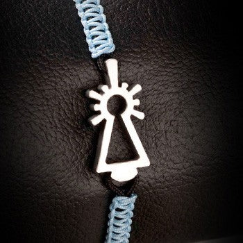 PULSERA VIRGEN NYLON AZUL CLARO