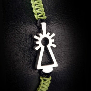 PULSERA VIRGEN NYLON VERDE CLARO