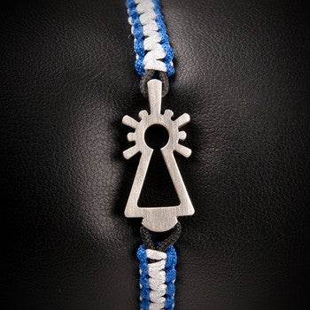 PULSERA VIRGEN NYLON BLANCA/AZUL