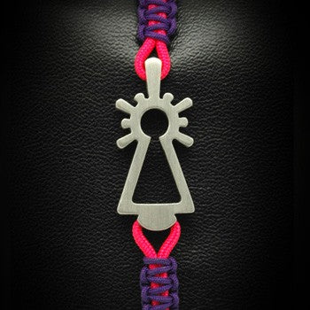 PULSERA VIRGEN NYLON MORADA/ROSA