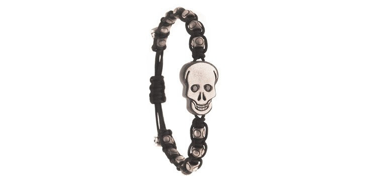 PULSERA SKULL BRILLANTES NEGROS