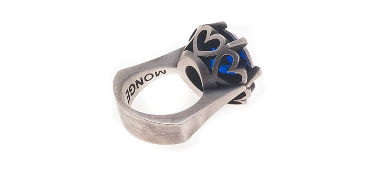 ANILLO HEARTS & ARROWS AZUL