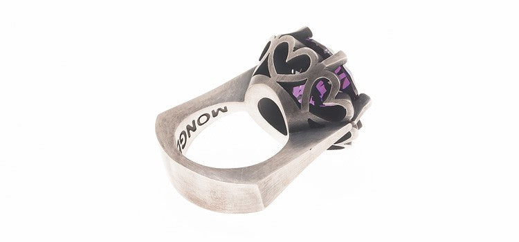 ANILLO HEARTS & ARROWS MORADO