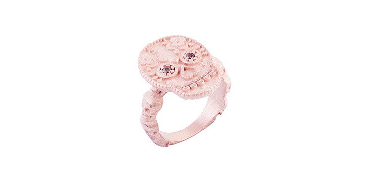 ANILLO RAIVE CALAVERA MEX ROSA