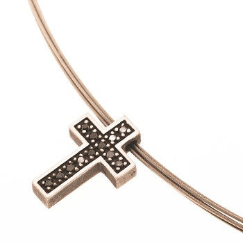 COLGANTE CRUZ BRILLANTES NEGROS