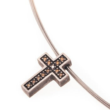 COLGANTE CRUZ BRILLANTES COÑAC
