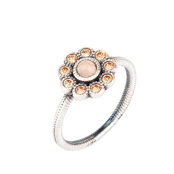 ANILLO SUNFIELD MINI FLOR CUARZO ROSA
