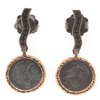 PENDIENTE ROME DIAMONDS BLACK