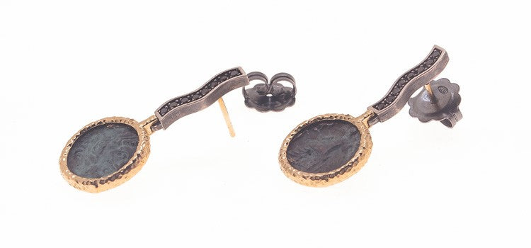 PENDIENTE ROME DIAMONDS BLACK