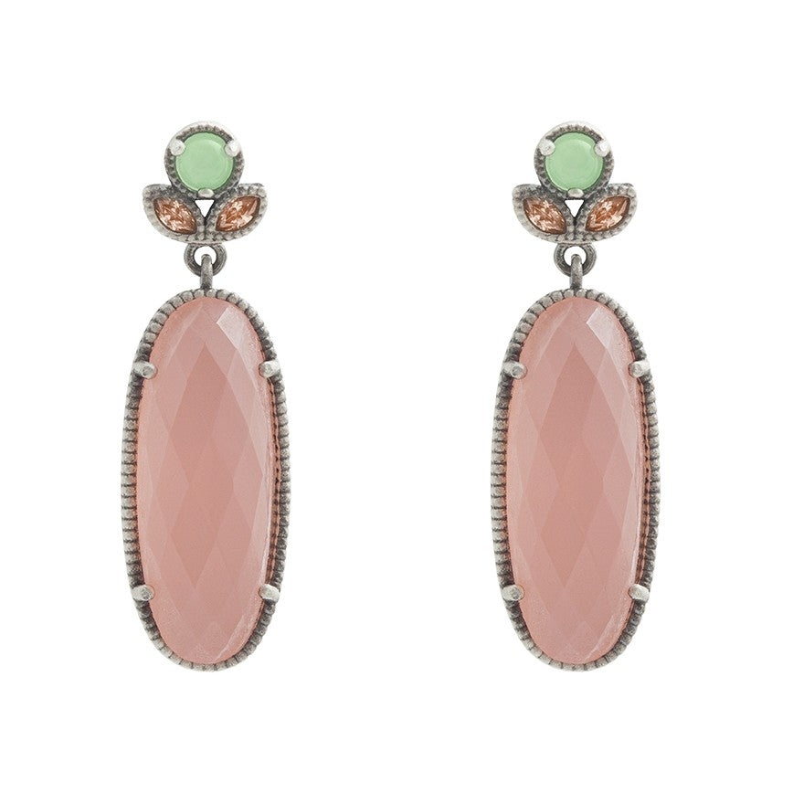 PENDIENTES RAIVE CUARZO ROSA XL