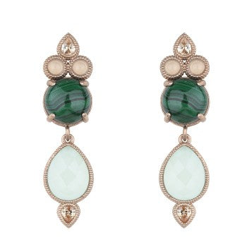 PENDIENTES SUNFIELD MALAQUITA