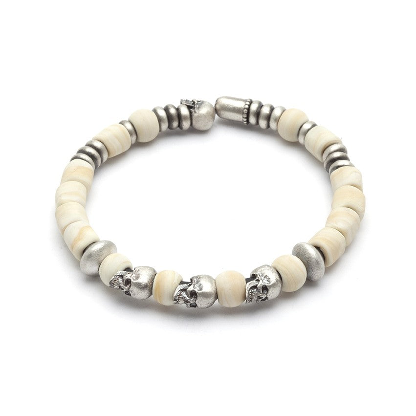 PULSERA RAIVE SKULL BLANCA