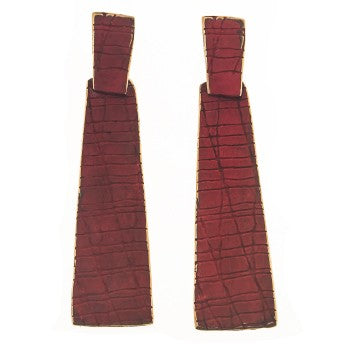 PENDIENTES COCODRILO ROJO FILI PLAZA