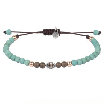 PULSERA SUNFIELD TURQUESA Y HEMATITE MARRON