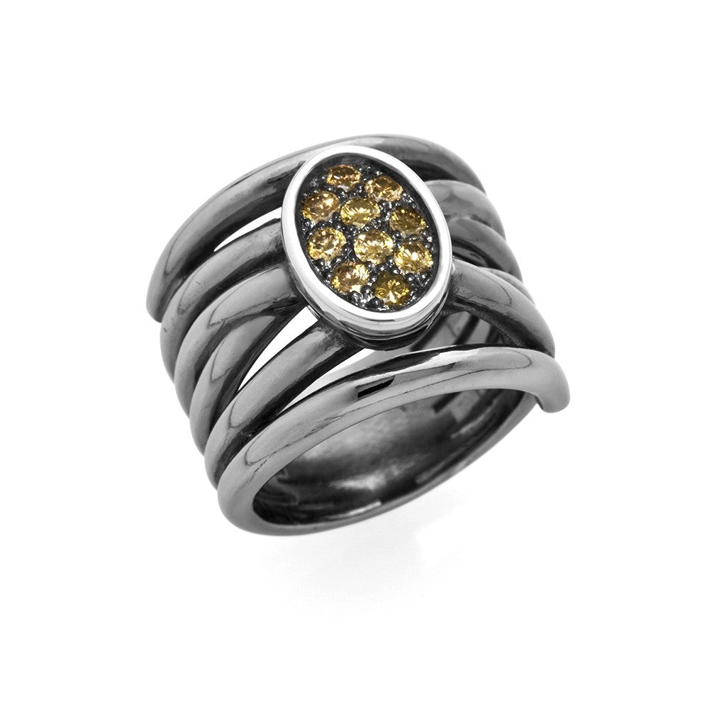 ANILLO BLACK DIAMOND OVAL