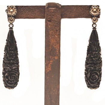 PENDIENTES BAROQUE LONG BLACK