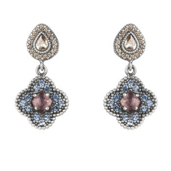 PENDIENTES SUNFIELD FLOR AZUL