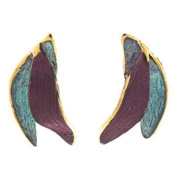 PENDIENTES FILI PLAZA PETALO BURDEOS