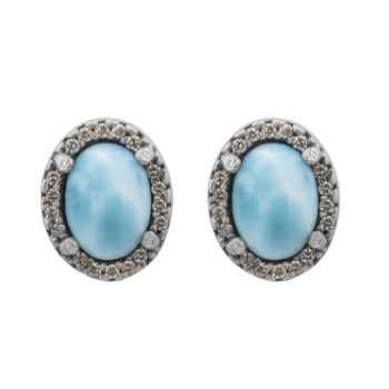 PENDIENTES RAIVE BOTON LARIMAR & ZC CAVA