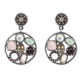 PENDIENTES RAIVE GRANATE P.LUNA