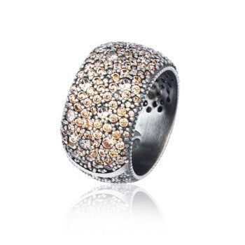 ANILLO SUNFIELD PAVE MARRON